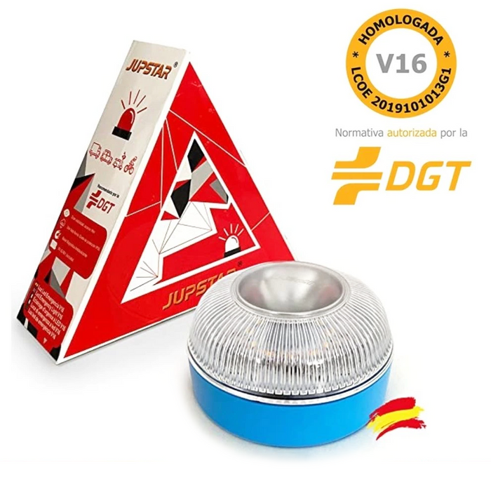 Luz Señal Baliza Emergencia Coche magnética LED (V16) Homologada por la DGT